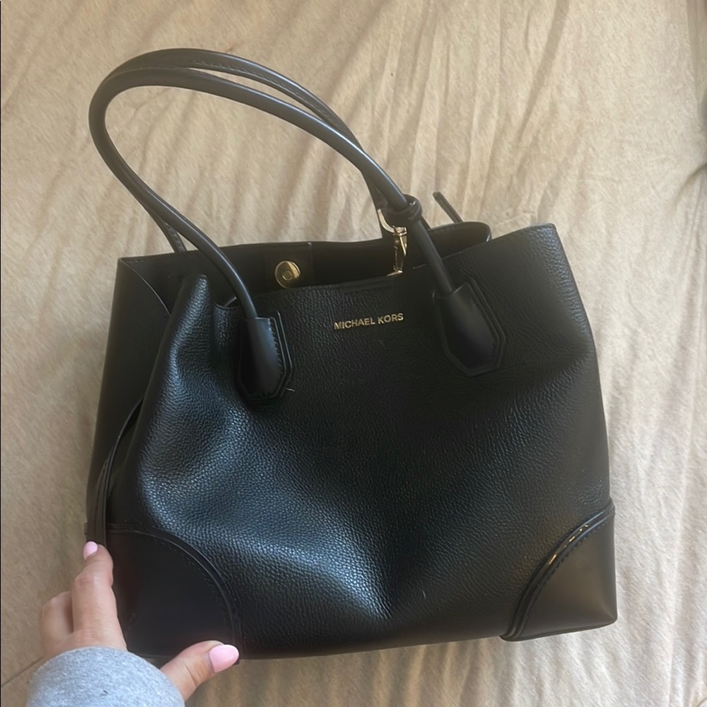 Michael Kors Black Leather Tote Bag